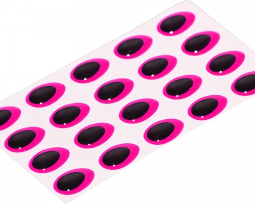 3D Epoxy Teardrop Eyes, Fluo Pink, 10 mm